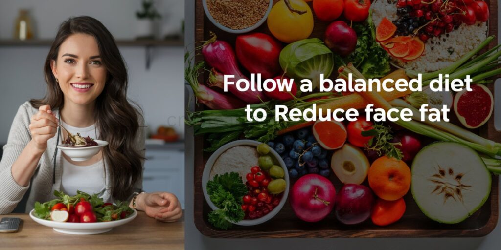 Follow a balanced diet to reduce face fat